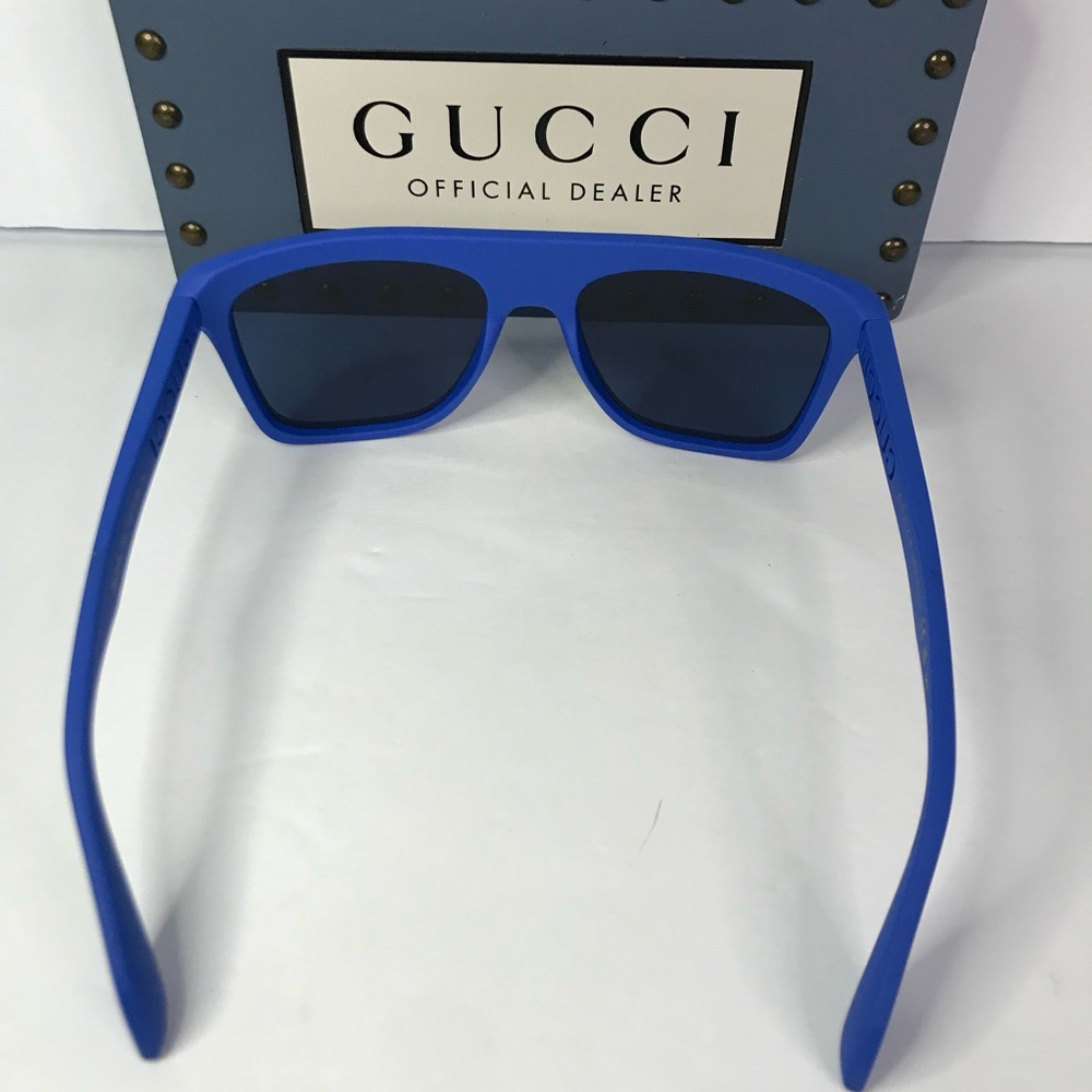 💯 Authentic - NEW Gucci GG1570S - 004 Blue Sunglasses - Picture 10 of 14